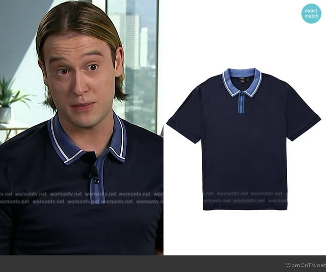 Hugo Boss Tall Short Sleeve Phillipson Polo Shirt worn by Tyler Henry on E! News