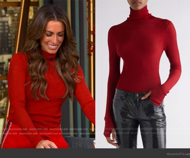 Isabel Marant Jaelis Metallic Rib Turtleneck Sweater worn by Alyssa Farah Griffin on The View