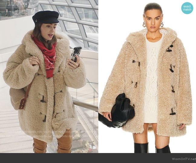 Isabel Marant Etoile Florene Coat worn by Emily Cooper (Lily Collins) on Emily in Paris