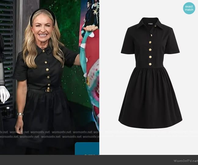 J. Crew A-line shirtdress in chino worn by Maria Provenzano on Access Hollywood