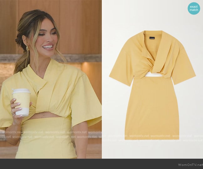 Jacquemus La Robe Tshirt Bahia cotton mini dress worn by Chrishell Stause on Selling Sunset