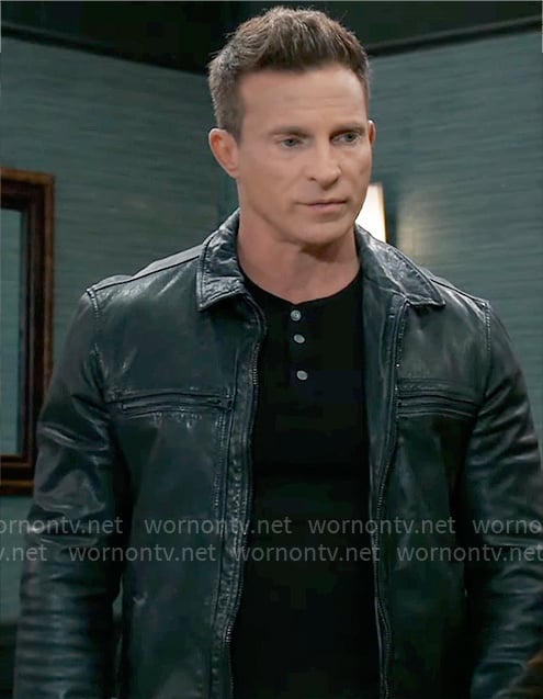 Jason's black leather jacket on General Hospital