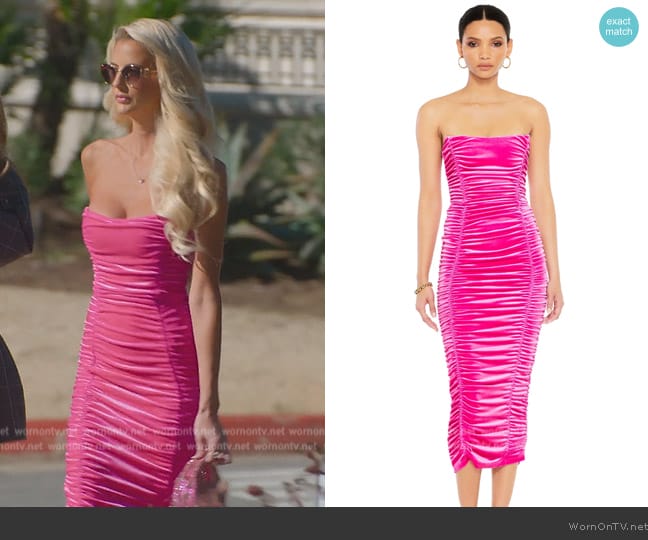 Jaus Nookie Verve Midi Dress worn by Emma Hernan on Selling Sunset