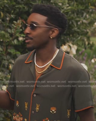 Jazz's green embroidered shirt on Bel-Air