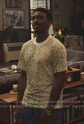 Jazz's green leopard print tee on Bel-Air