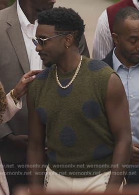 Jazz's greeen polka dot terry vest on Bel-Air