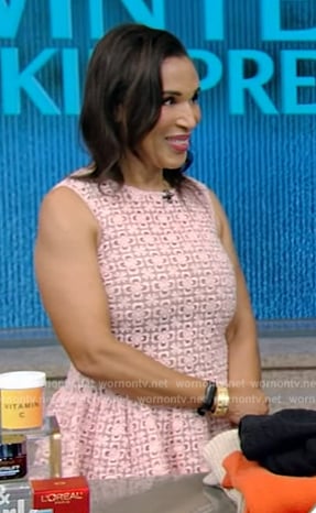 Dr Jeanine Downie's pink lace dress on Live with Kelly and Mark