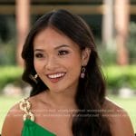 Jenn Tran’s green one-shoulder dress on Good Morning America