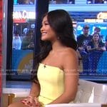 Jenn Tran’s yellow strapless mini dress on Good Morning America