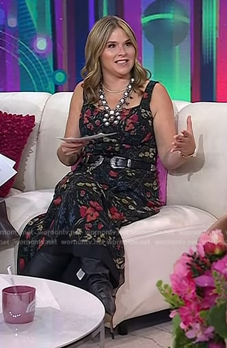 Jenna's black floral print dress on Today