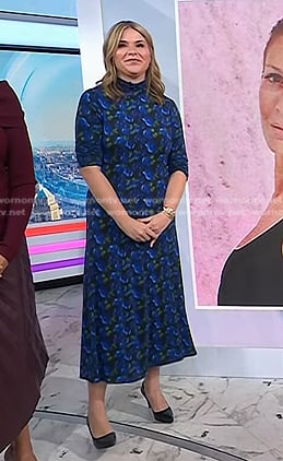 Jenna’s blue floral midi dress on Today