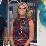 Jenna’s red and blue printed ruched dress on Today