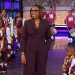 Jennifer’s brown blazer jumpsuit on The Jennifer Hudson Show