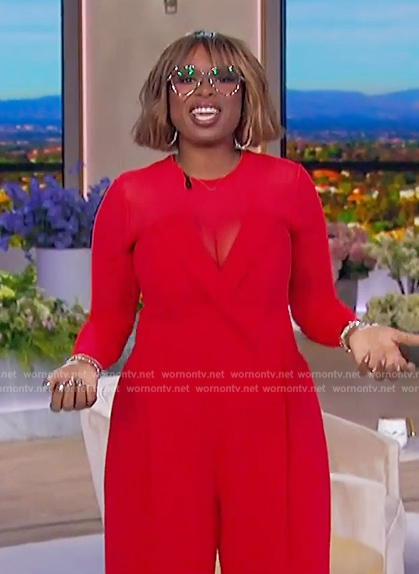 Jennifer’s red jumpsuit on The Jennifer Hudson Show