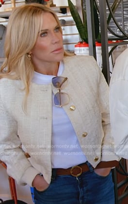 Jennifer's white tweed jacket on The Real Housewives of Orange County