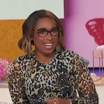 Jennifer’s animal print mesh dress on The Jennifer Hudson Show