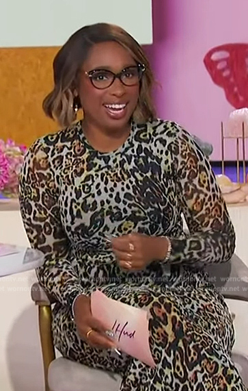 Jennifer's animal print mesh dress on The Jennifer Hudson Show