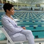 Jericka’s lilac suit and sneakers on CBS Evening News