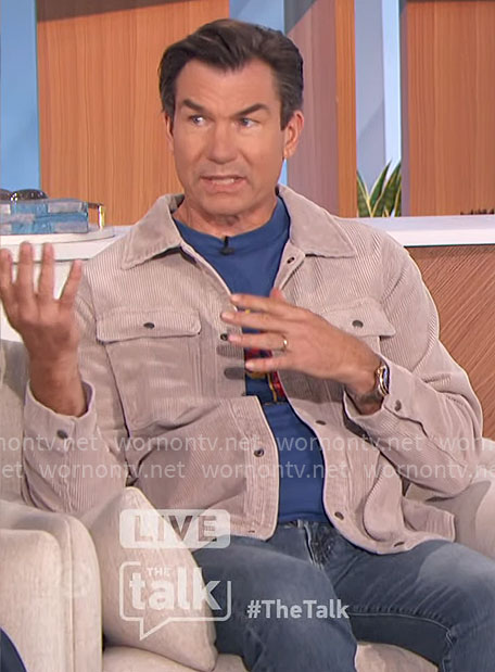 Jerry's grey corduroy overshirt on The Talk