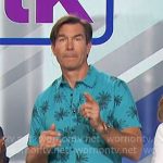 Jerry’s teal flower print shirt on The Talk