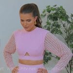 Jess’s pink knit crop top and skirt set on Owning Manhattan