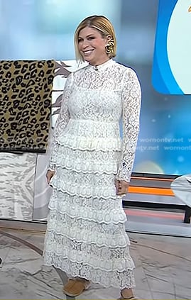 Jill’s white lace tiered dress on Today