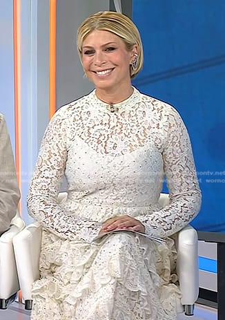 Jill’s white lace tiered dress on Today