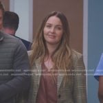 Jo’s green plaid blazer and jeans on Greys Anatomy