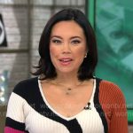 Jo Ling Kent’s multi color knit dress on CBS Mornings