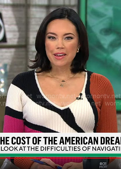 Jo Ling Kent's multi color knit dress on CBS Mornings