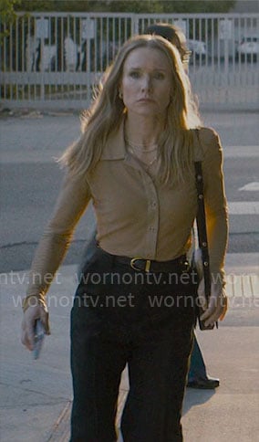 Joanne's beige button down top on Nobody Wants This