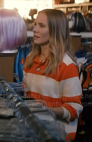 Joanne's orange striped polo sweater on Nobody Wants This