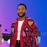 John Legend’s red print cardigan on Today