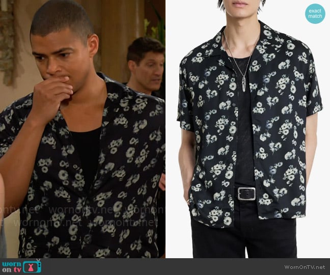 John Varvatos Dan Camp Shirt worn by Zende Forrester Dominguez (Delon De Metz) on The Bold and the Beautiful