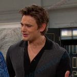 Johnny’s black colorblock knit shirt on Days of our Lives