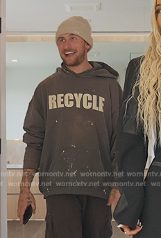 Johnny Manziel's gray Recycle print hoodie on Selling Sunset