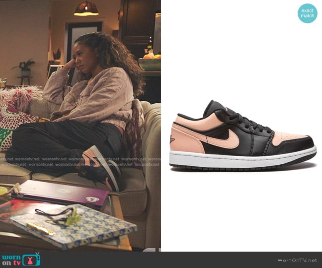 Jordan Air Jordan 1 Low Sneakers in Crimson Tint worn by Keisha (Netta Walker) on All American Homecoming