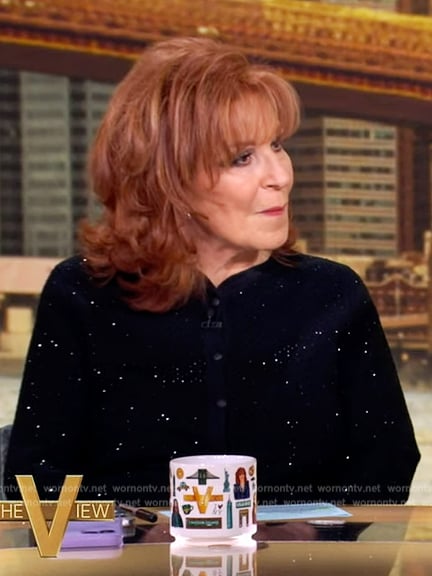 Joy’s black metallic cardigan on The View