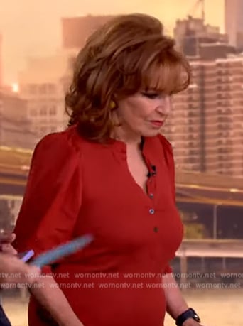 Joy’s red puff sleeve top on The View