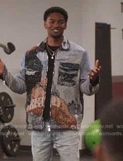 JR's printed denim jacket on All American Homecoming