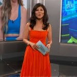 Julie’s red button front dress on Big Brother