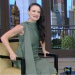 Juliette Lewis’s green drape dress on Live with Kelly and Mark