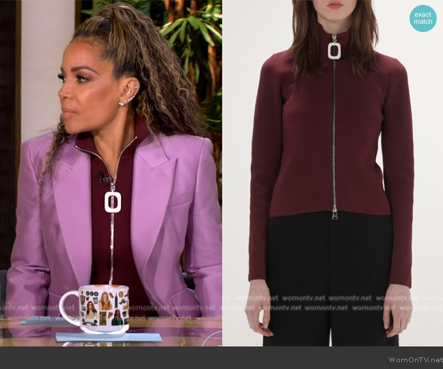 JW Anderson Zip-Up Cardigan worn by Sunny Hostin on The View