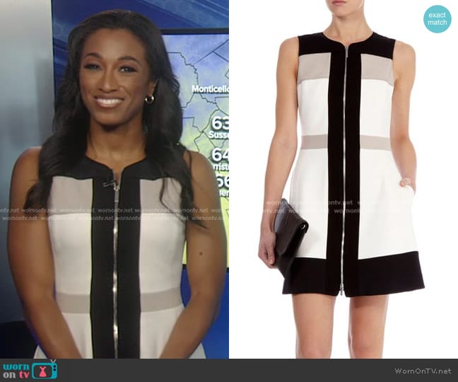 Karen Millen Zip Front Dress worn by Brittany Bell on Good Morning America