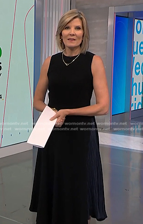 Kate's black pleated panel dress on NBC News Daily