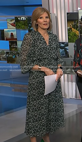 Kate's green floral long sleeve dress on NBC News Daily