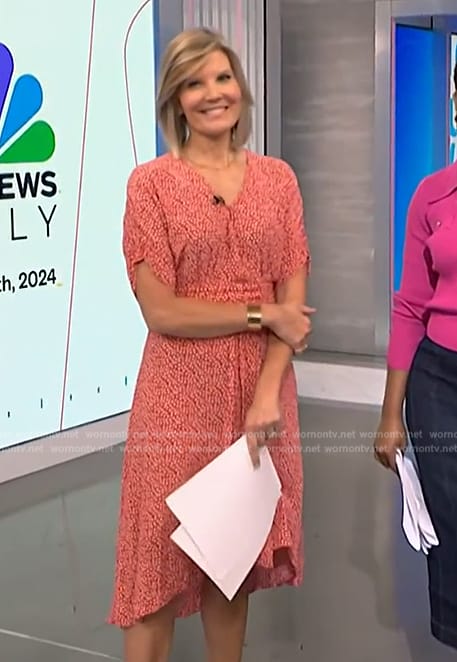 Kate's red printed wrap dress on NBC News Daily