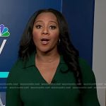 Kay’s green pleated tie waist dress on NBC News Daily