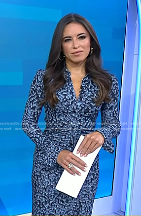 Kaylee's blue floral ruched shirtdress on Today