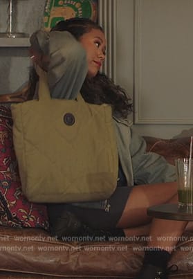 Keisha's olive tote bag on All American Homecoming